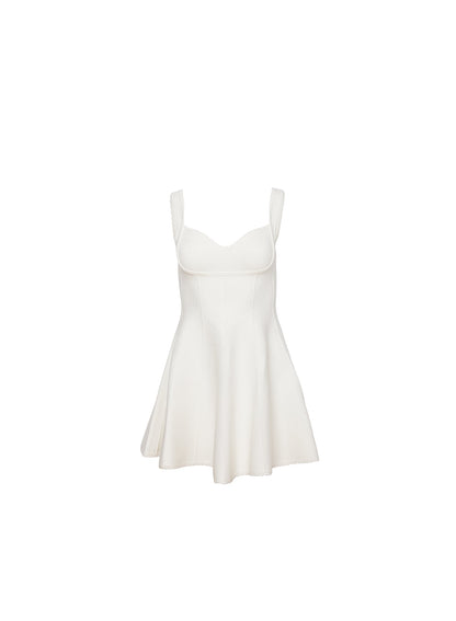 Fleur du Mal Ivory Brigette Flared Dress Best Selling Mini Dress