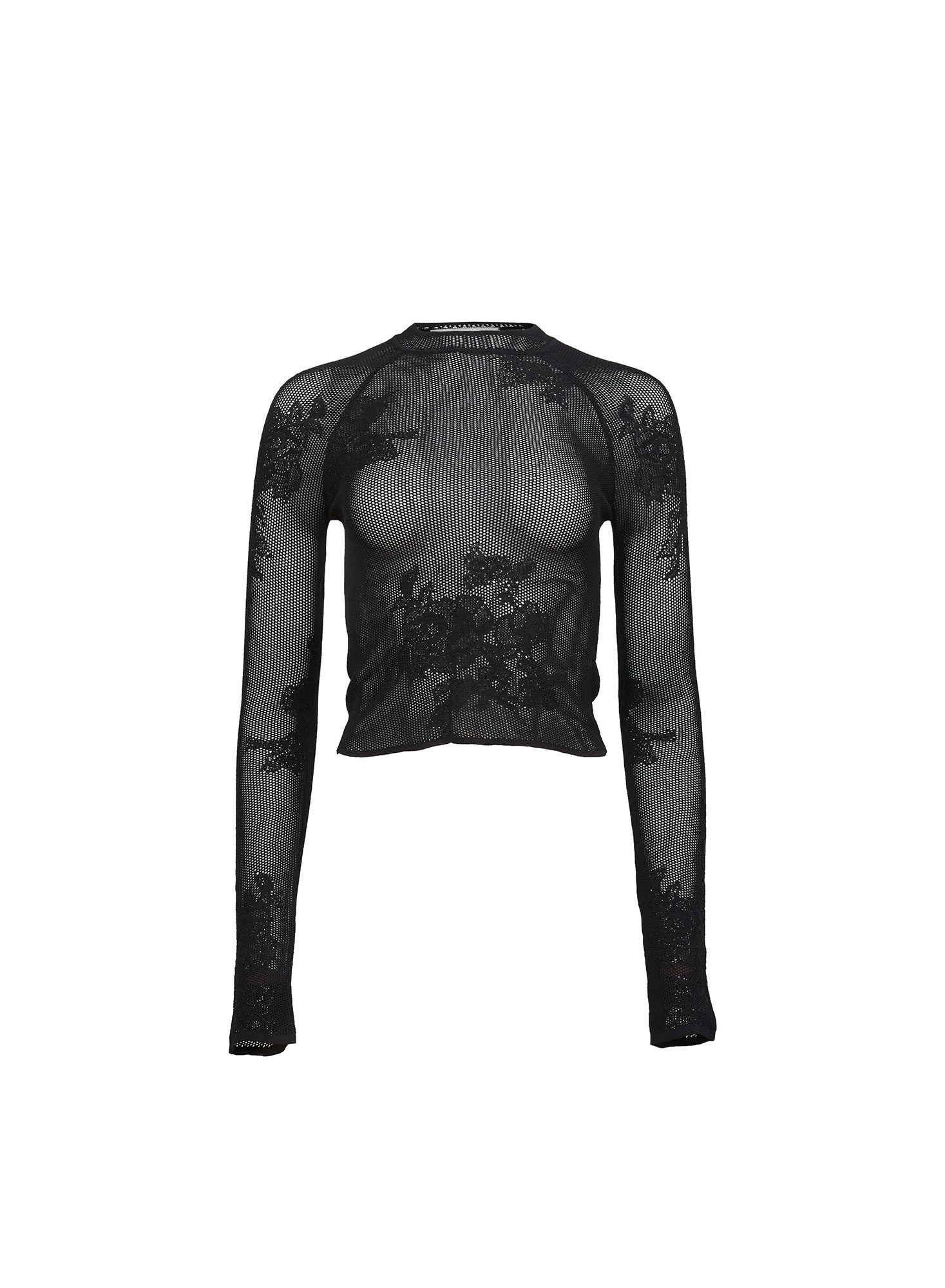 Fleur du Mal Lace Pointelle Long Sleeve Top