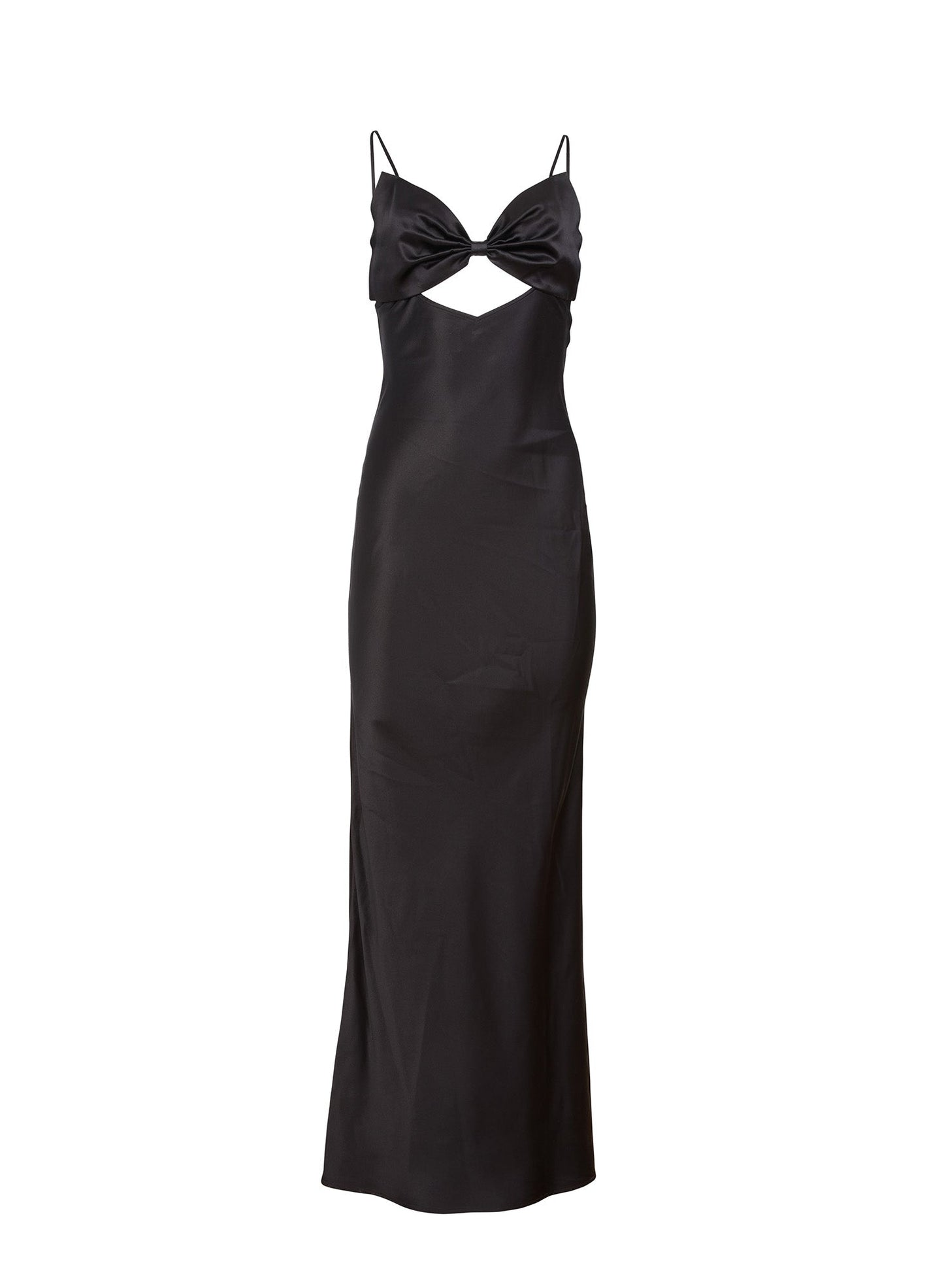 Fleur du Mal Black Bow Slip Dress