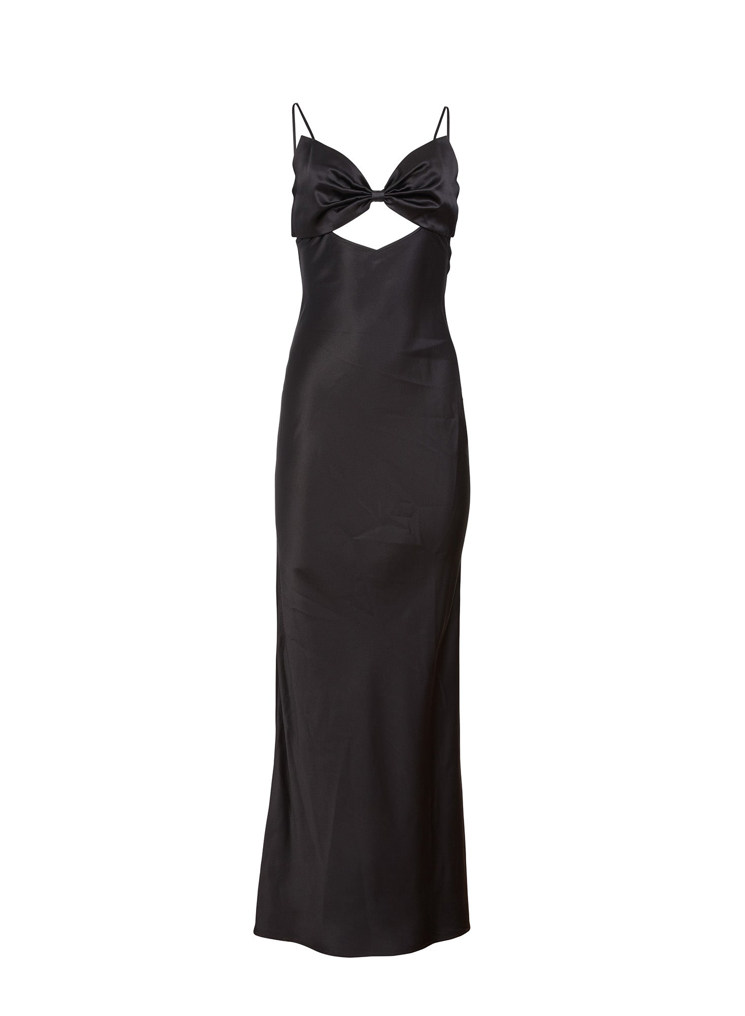 Fleur du Mal Black Bow Slip Dress
