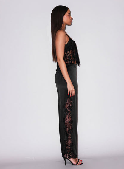 Fleur du Mal Black Juliet Lace Flutter Cami