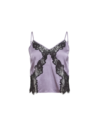 Fleur du Mal Lavender Smoke Juliet Lace Silk Cami