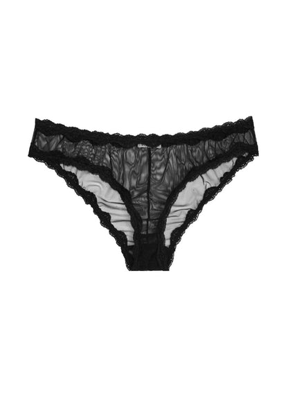 Fleur du Mal Black Sheer Tulle Bikini