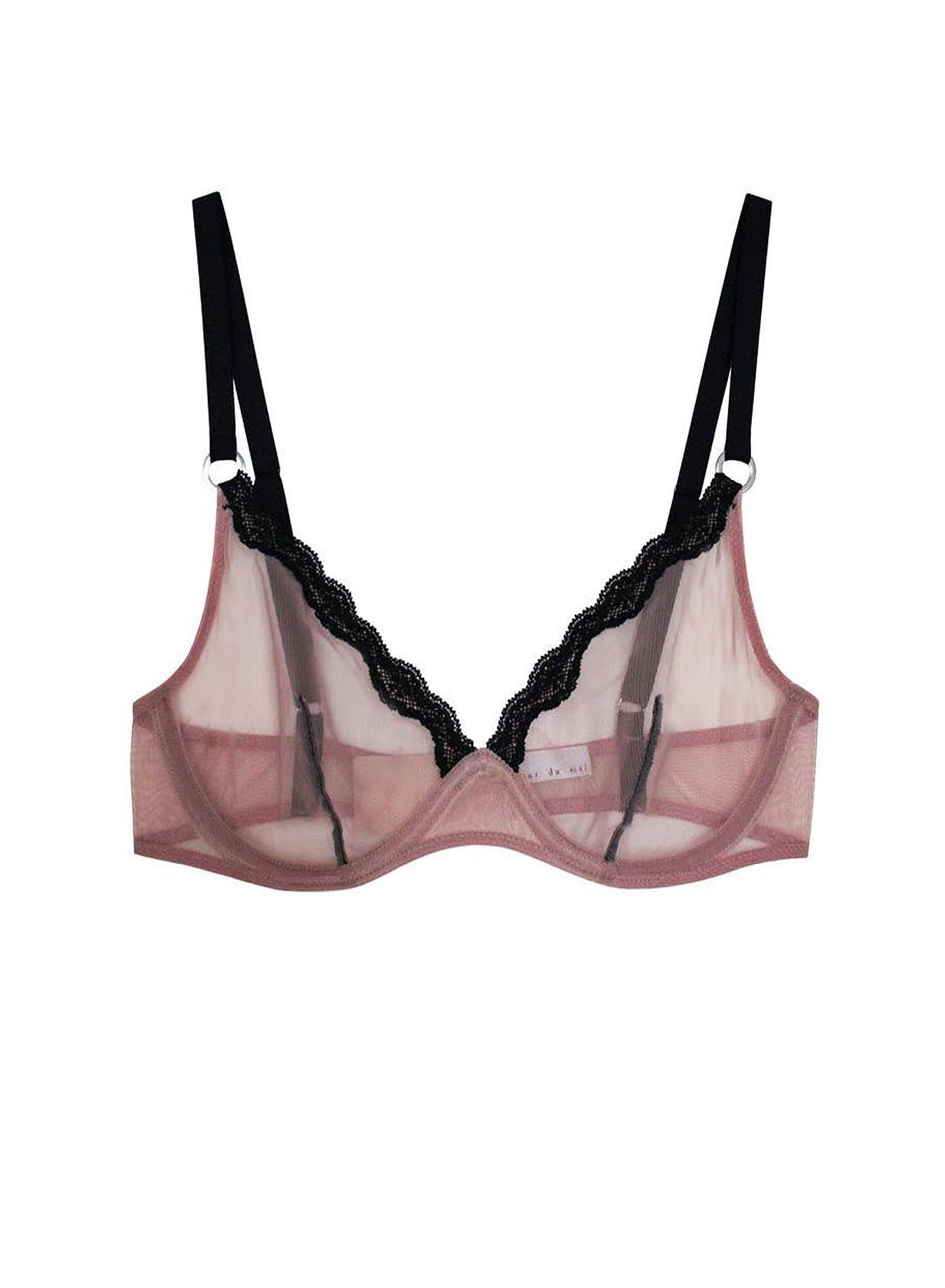 Fleur du Mal Petal Pink Sheer Tulle Demi Bra