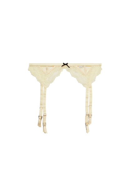 Fleur du Mal Buttercup Bianca Lace Garter Belt