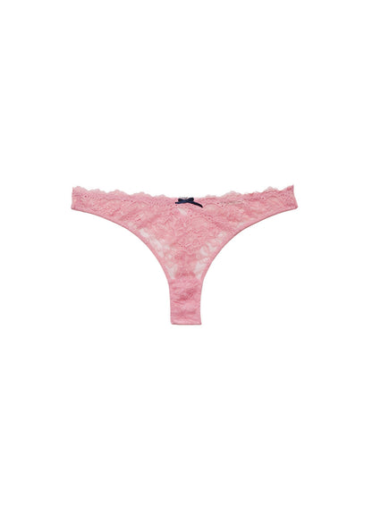 Fleur du Mal Pink Lady Bianca Lace Thong
