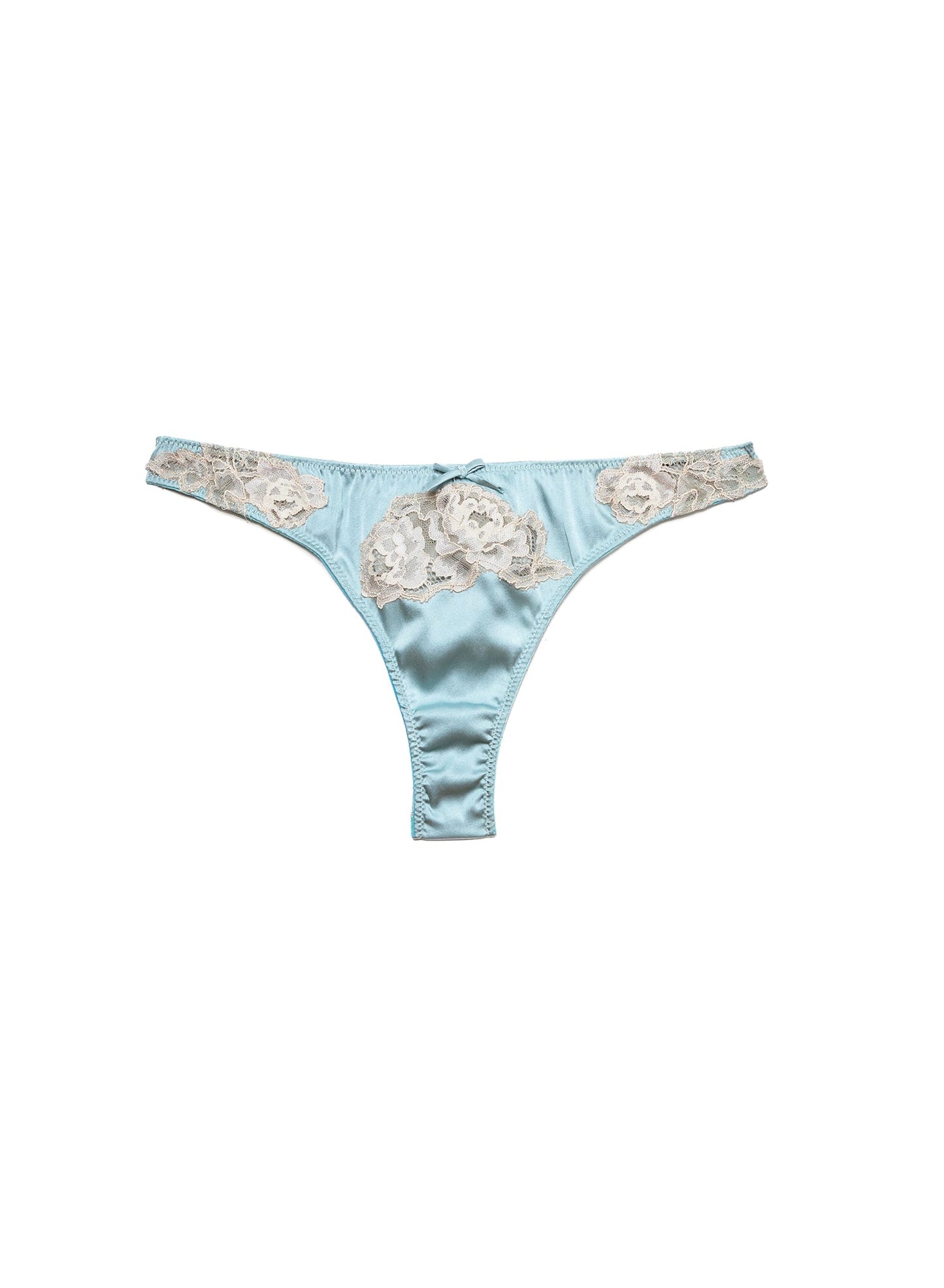 Fleur du Mal Frosted Mint Juliet Lace Thong