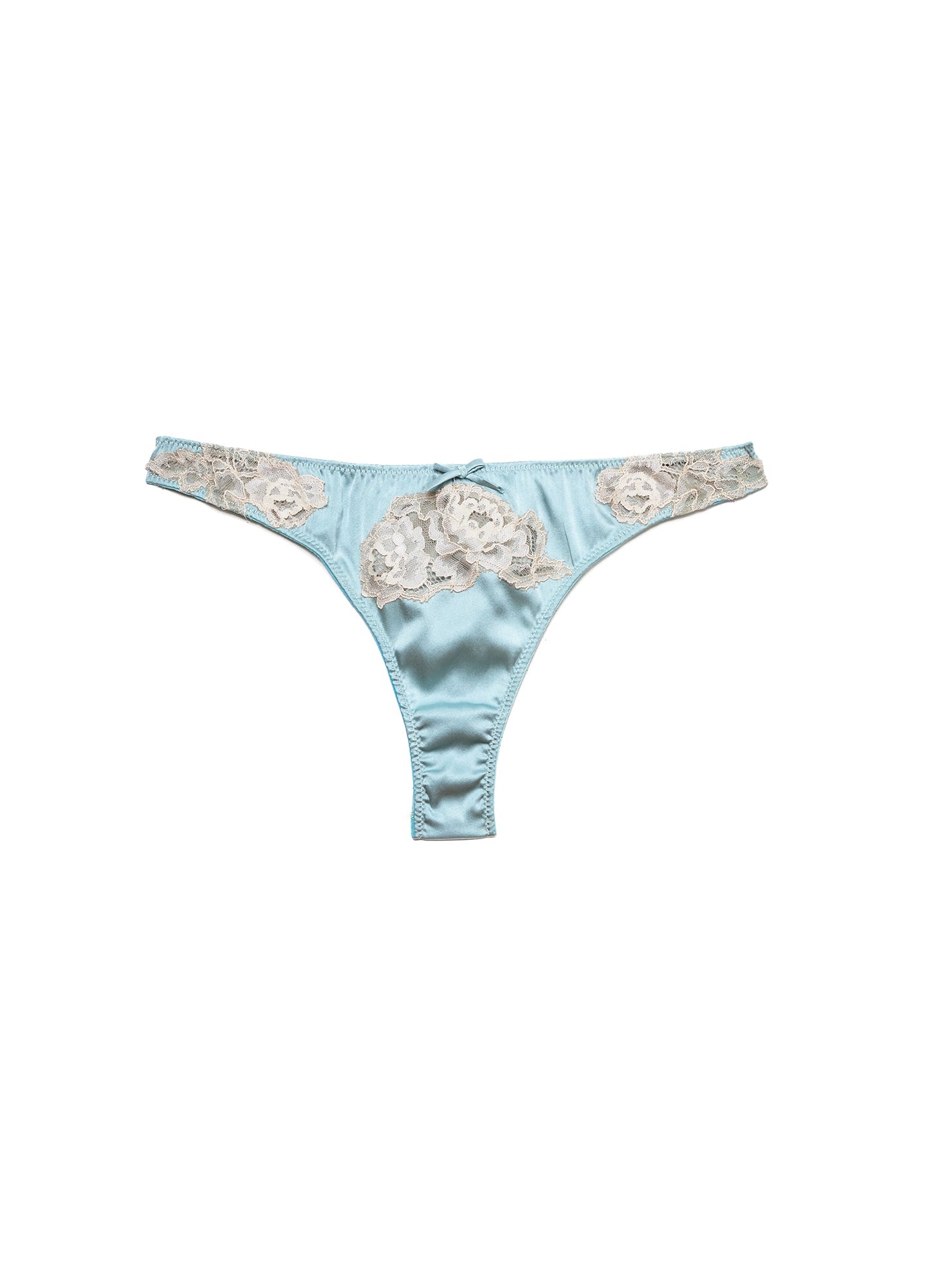 Fleur du Mal Frosted Mint Juliet Lace Thong