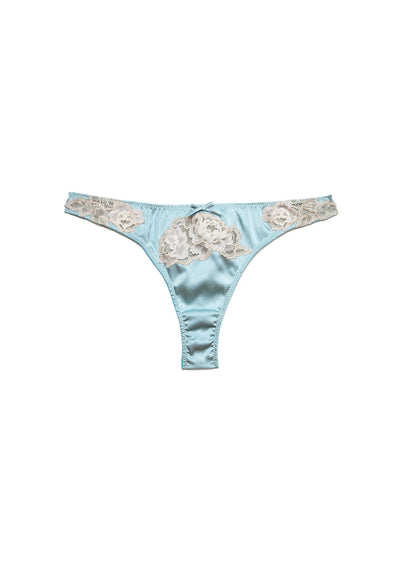 Fleur du Mal Frosted Mint Juliet Lace Thong