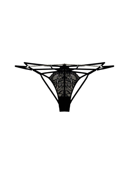 Fleur du Mal Black Bianca Chain Ouvert Panty