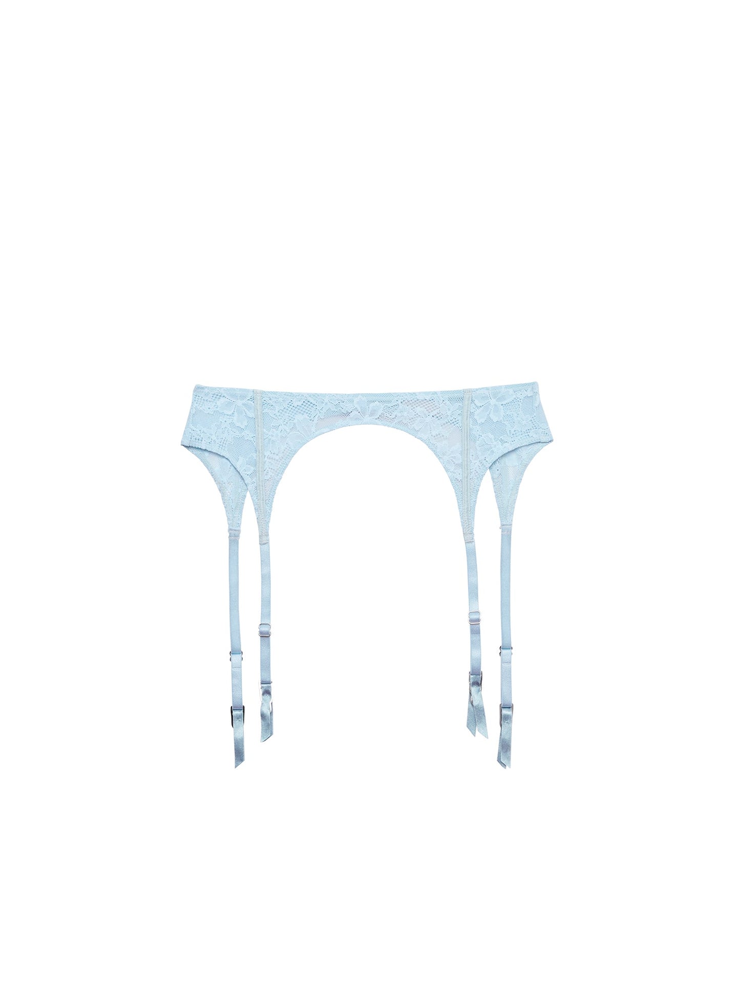 Fleur du Mal Blue Le Stretch Lace Garter Belt