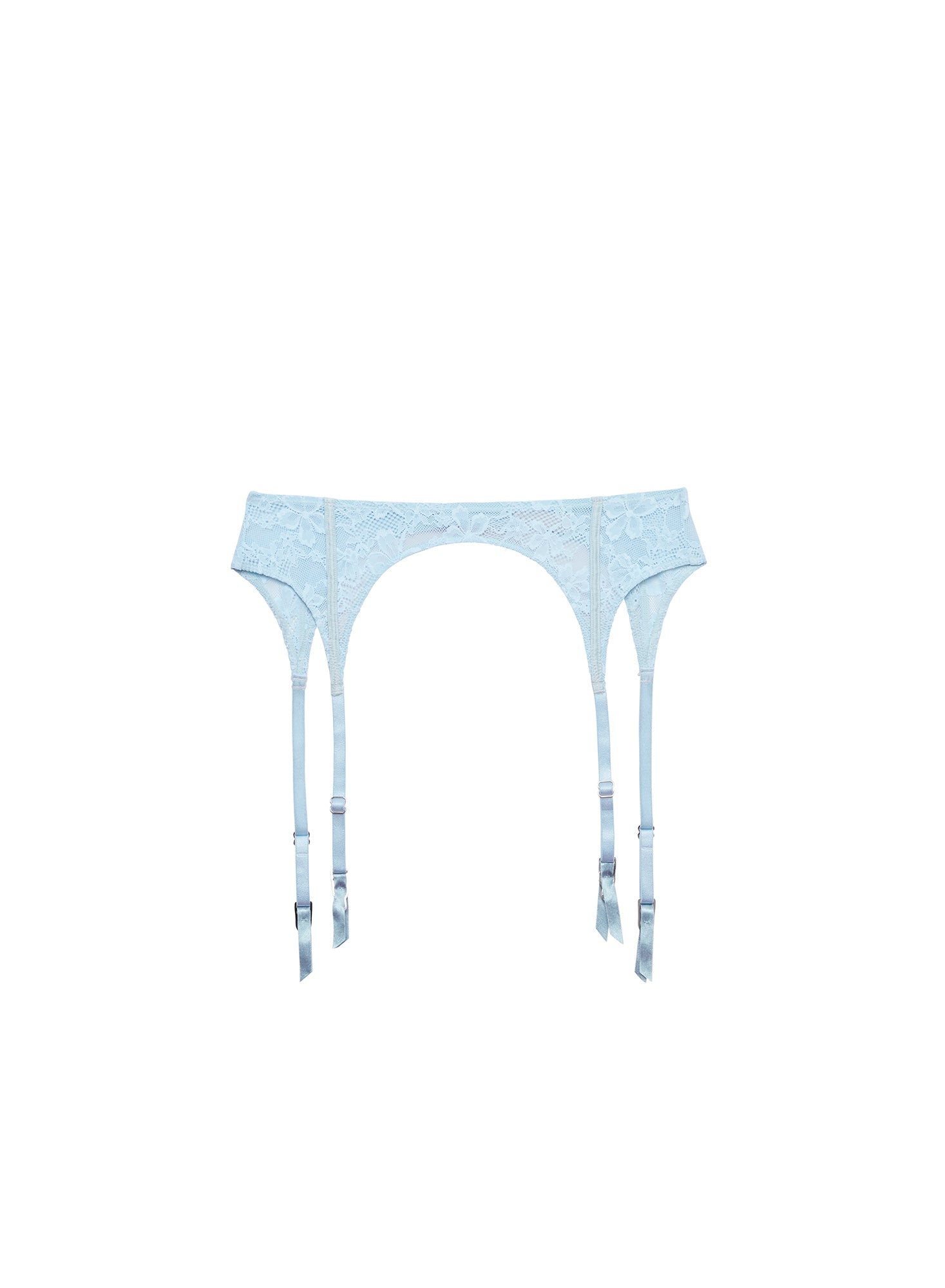 Fleur du Mal Blue Le Stretch Lace Garter Belt
