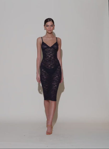Fleur du Mal Le Stretch Lace Slip Dress