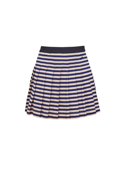 Fleur du Mal Navy Sand Stripe Ivy Pleated Skirt