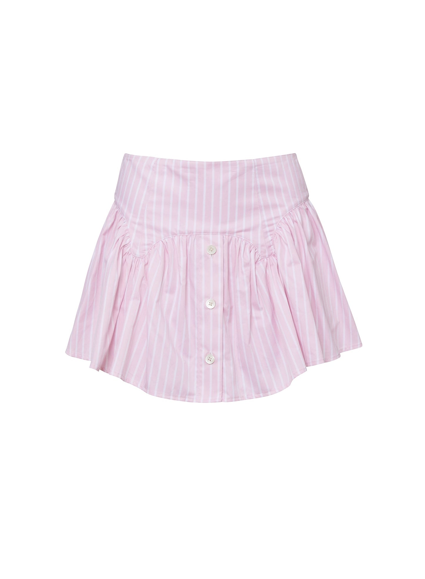 Fleur du Mal Pink Bubblegum Stripe Poplin Garter Skort