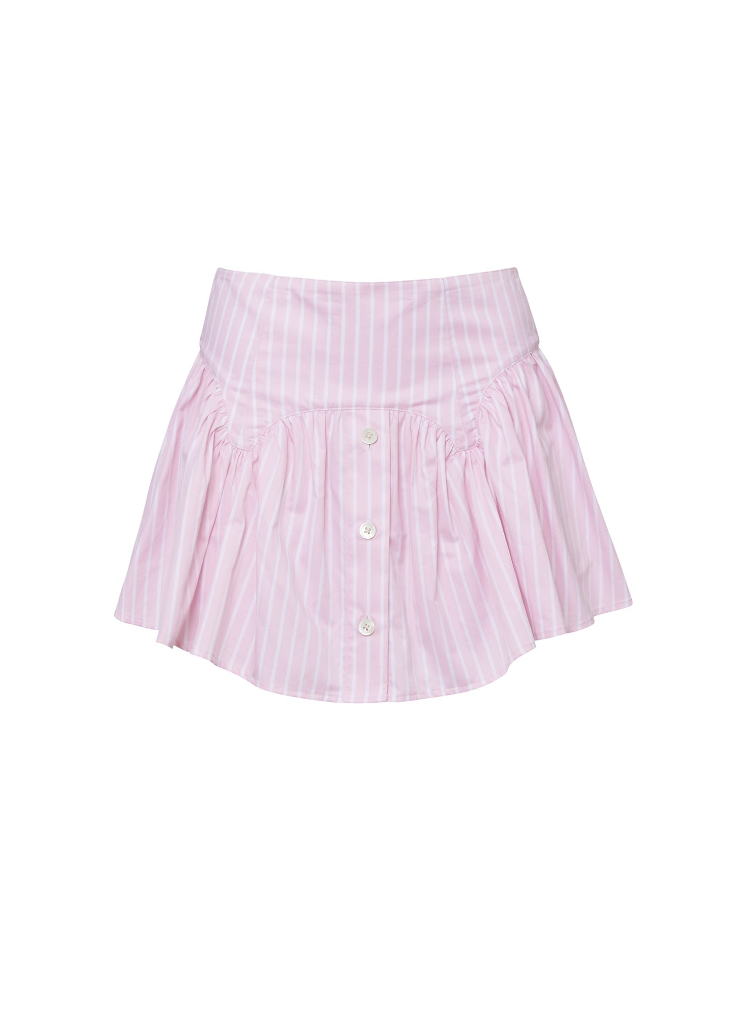 Fleur du Mal Pink Bubblegum Stripe Poplin Garter Skort