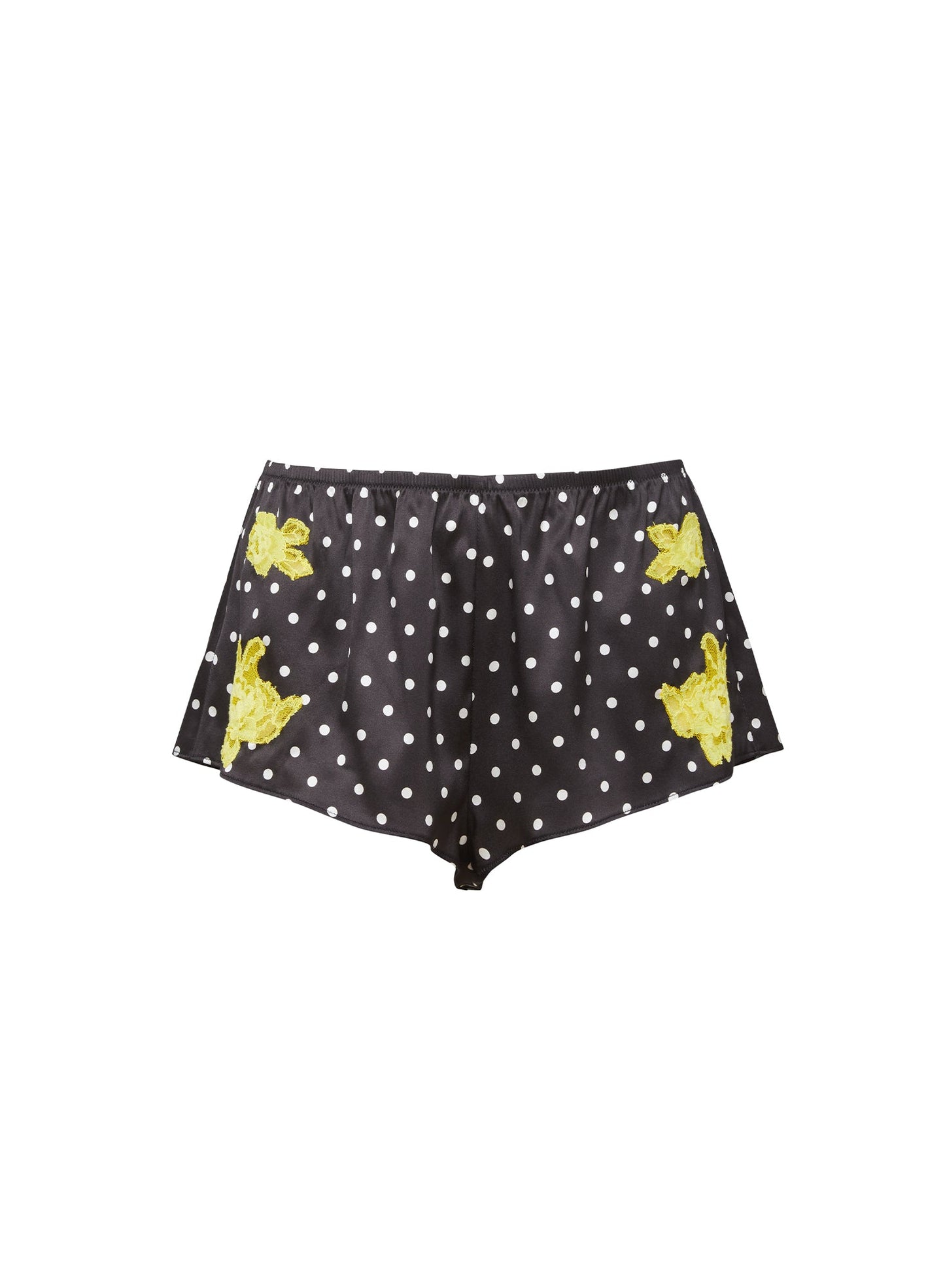 Fleur du Mal Small Dot Black Juliet Lace Tap Short