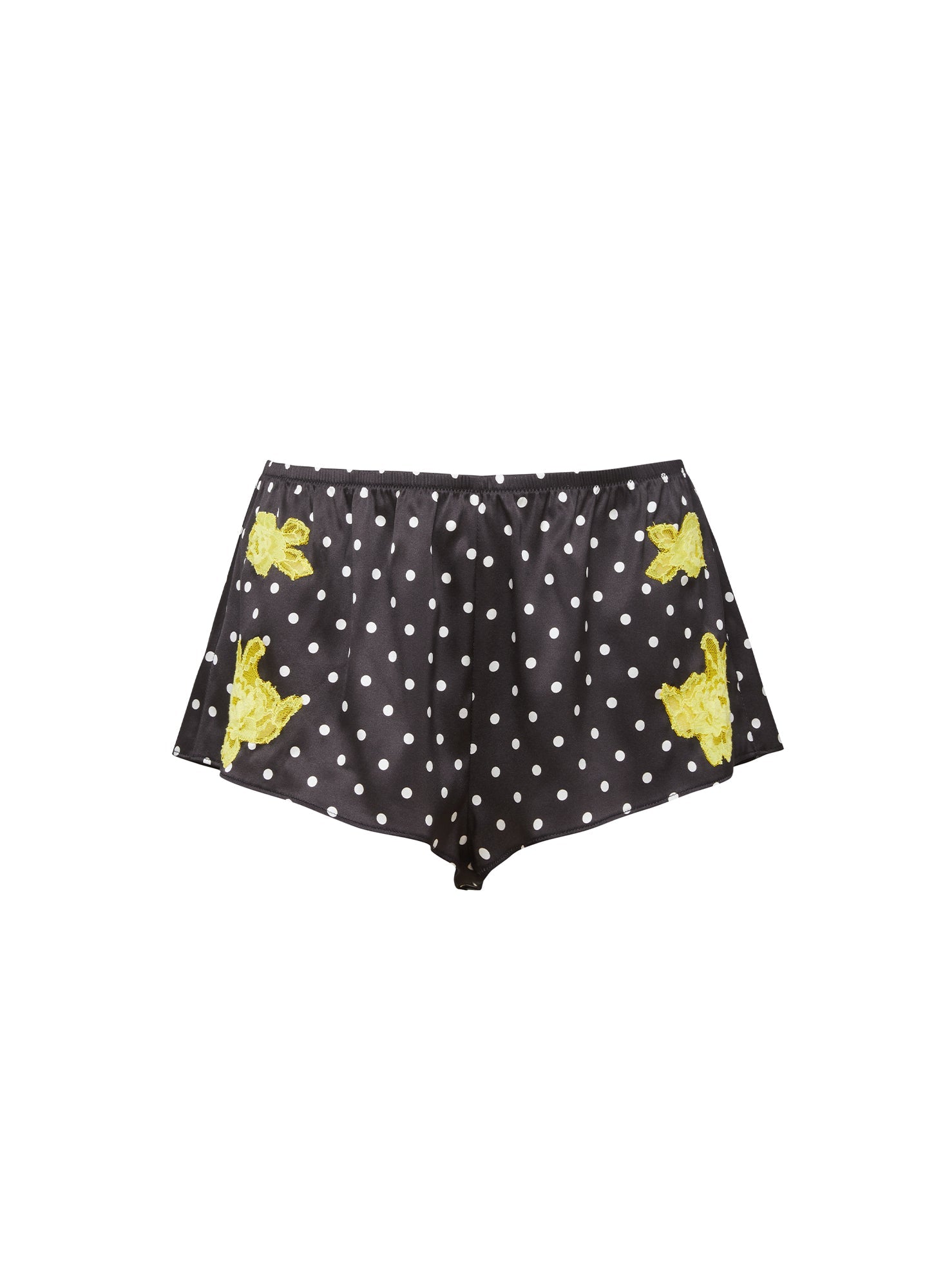 Fleur du Mal Small Dot Black Juliet Lace Tap Short