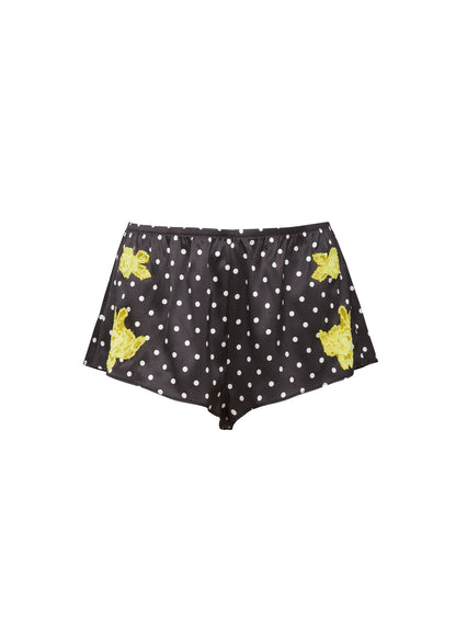 Fleur du Mal Small Dot Black Juliet Lace Tap Short