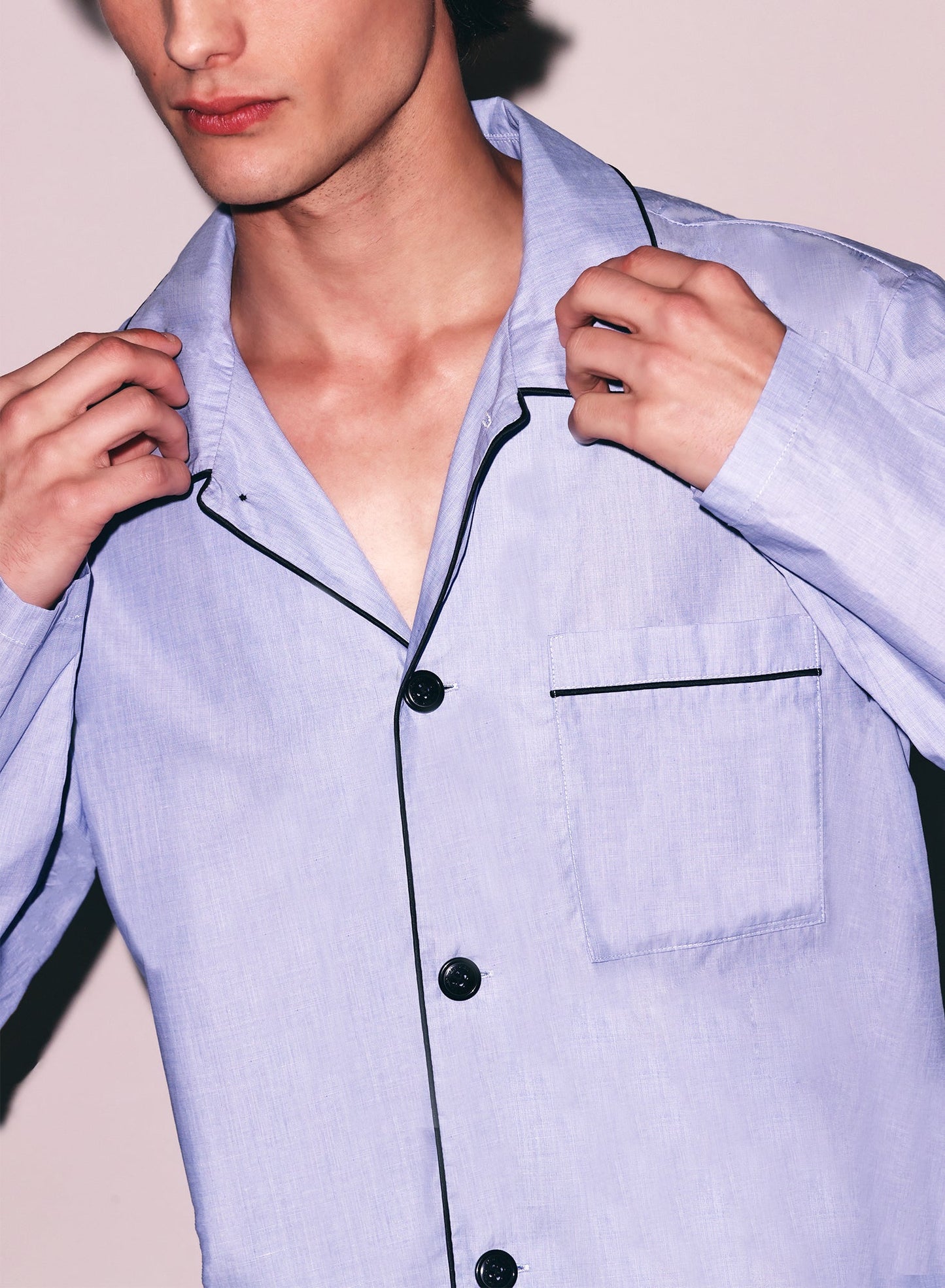 Fleur du Mal Pacific Blue Poplin PJ Top