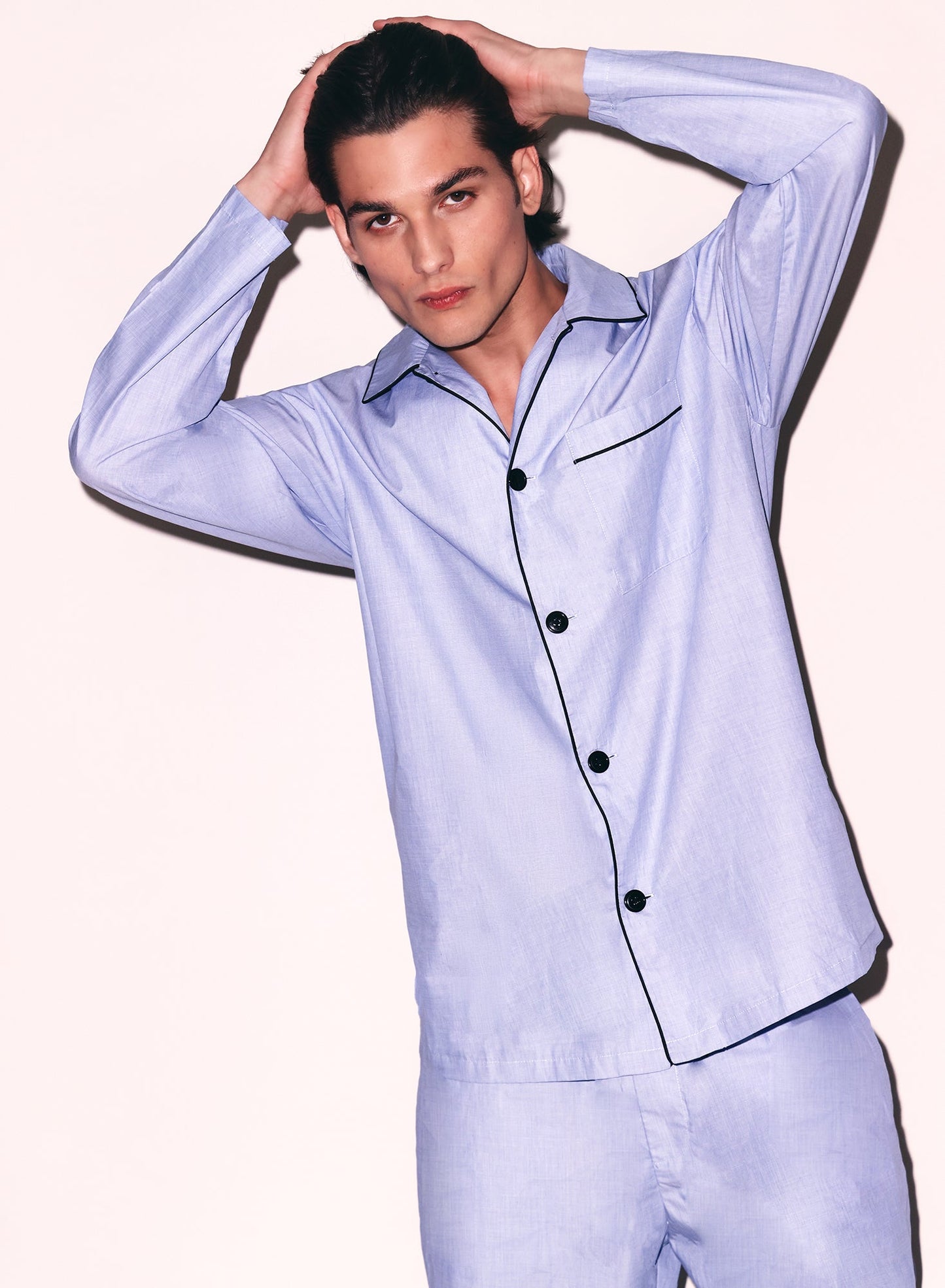 Fleur du Mal Pacific Blue Poplin PJ Top