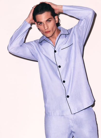 Fleur du Mal Pacific Blue Poplin PJ Top