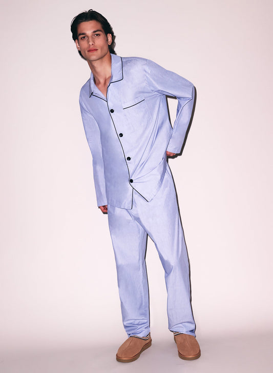 Fleur du Mal Pacific Blue Poplin PJ Pant