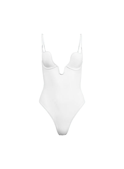 Fleur du Mal White Seduce U-Plunge One Piece