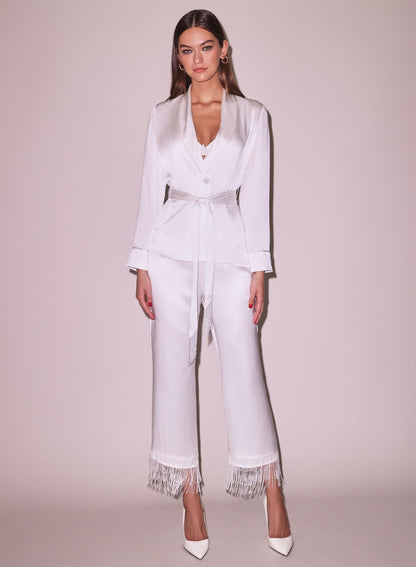Fleur du Mal Ivory Bianca Smoking Jacket