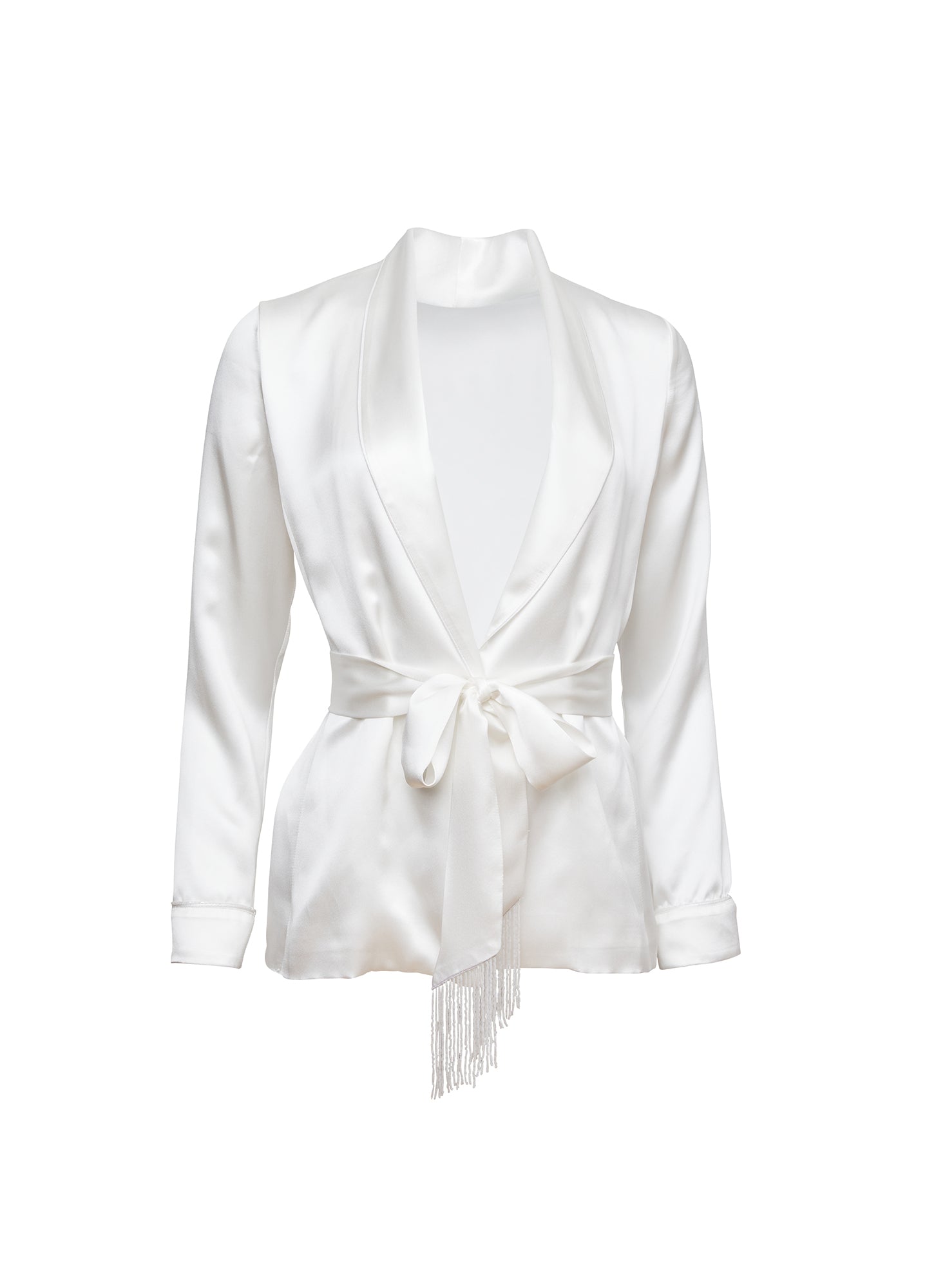 Fleur du Mal Ivory Bianca Smoking Jacket