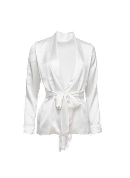 Fleur du Mal Ivory Bianca Smoking Jacket