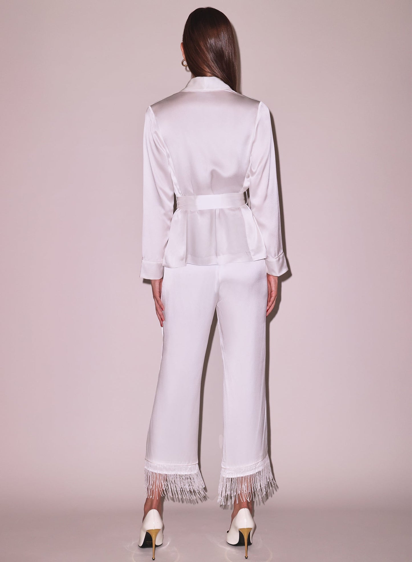 Fleur du Mal Ivory Bianca Smoking Jacket