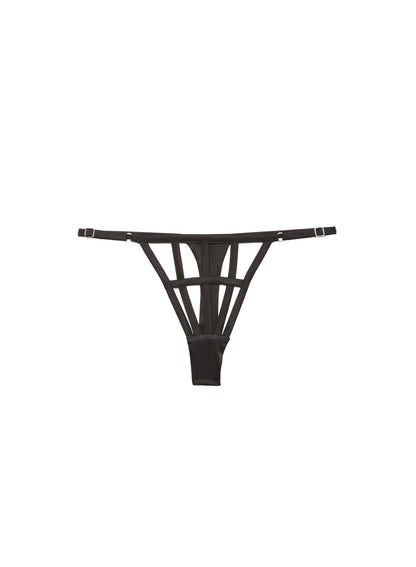 Fleur du Mal Black Caged Thong