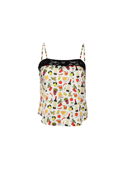 Fleur du Mal Printed Charlotte Lace Cami