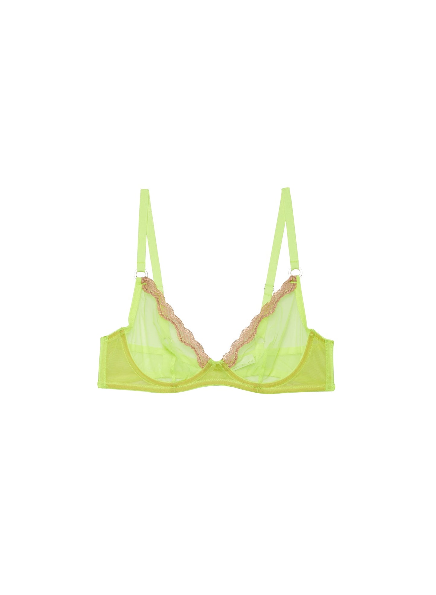 Fleur du Mal Neon Yellow Sheer Tulle Demi Bra