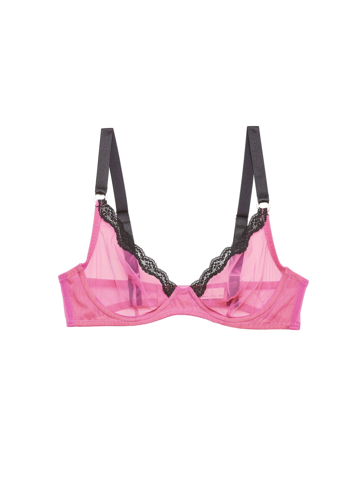 Fleur du Mal Pretty Pink Sheer Tulle Demi Bra