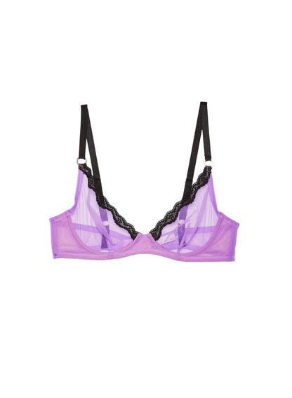 Fleur du Mal Lavender Sheer Tulle Demi Bra
