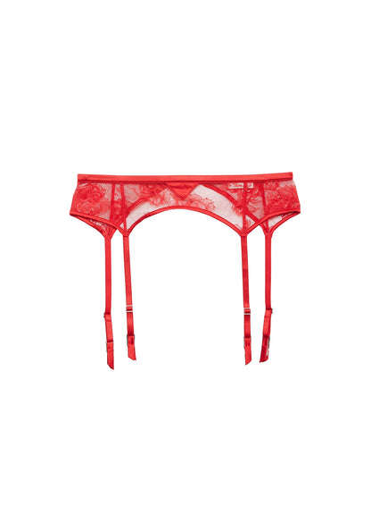 Fleur du Mal Rouge Gardenia Lace Garter Belt