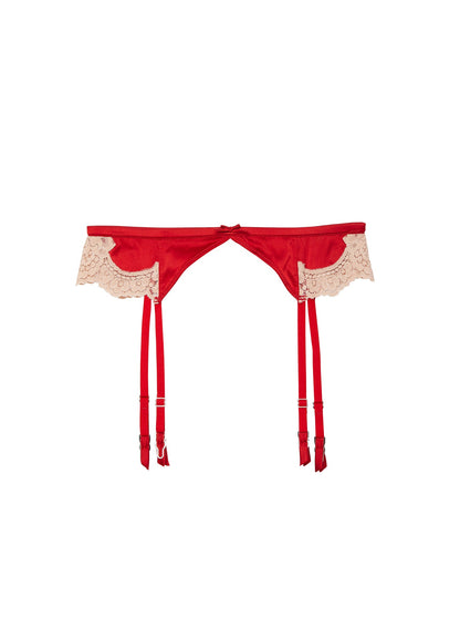 Fleur du Mal Red James Lace Garter