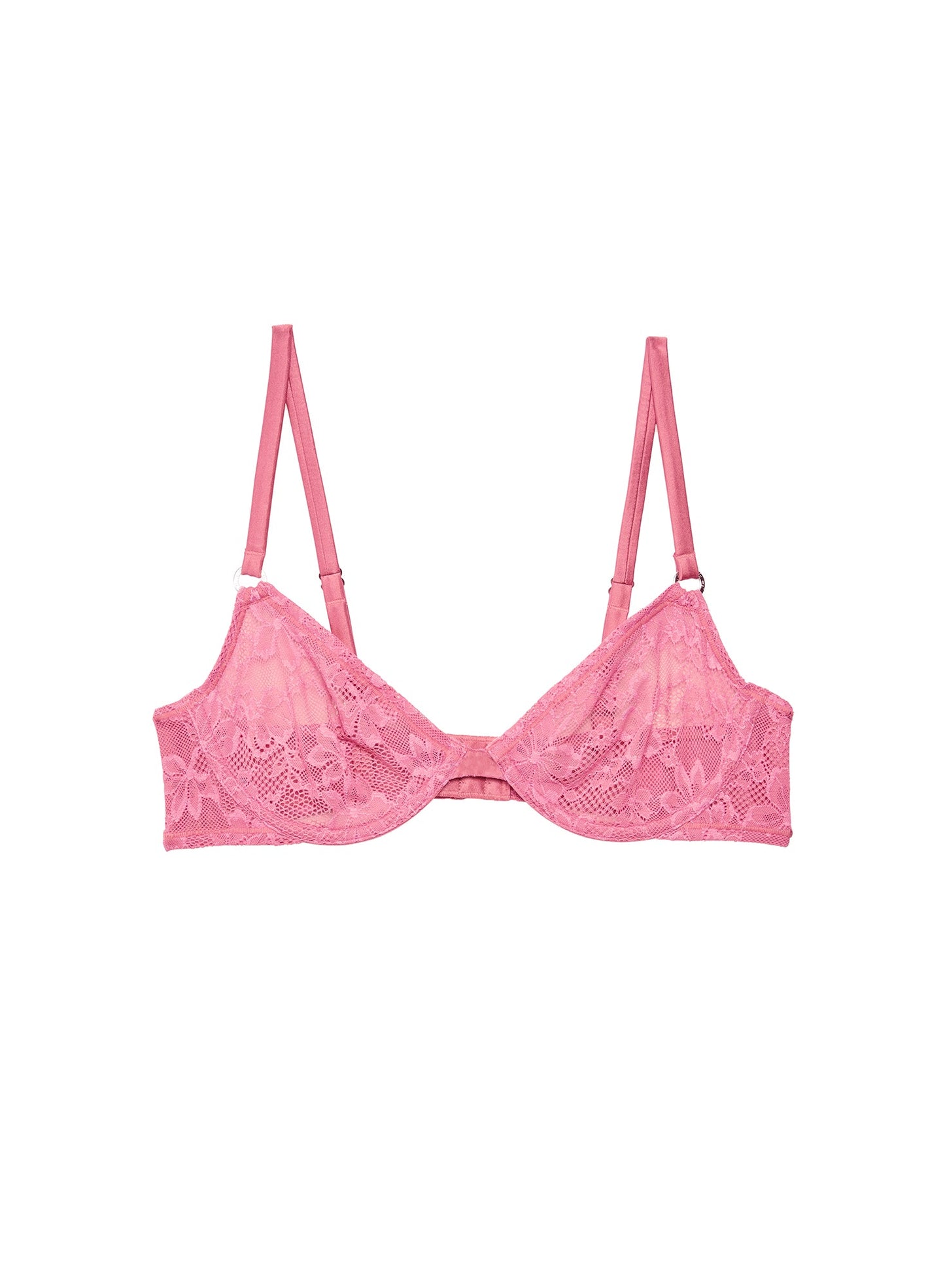 Fleur du Mal Pink Le Stretch Lace Demi Bra