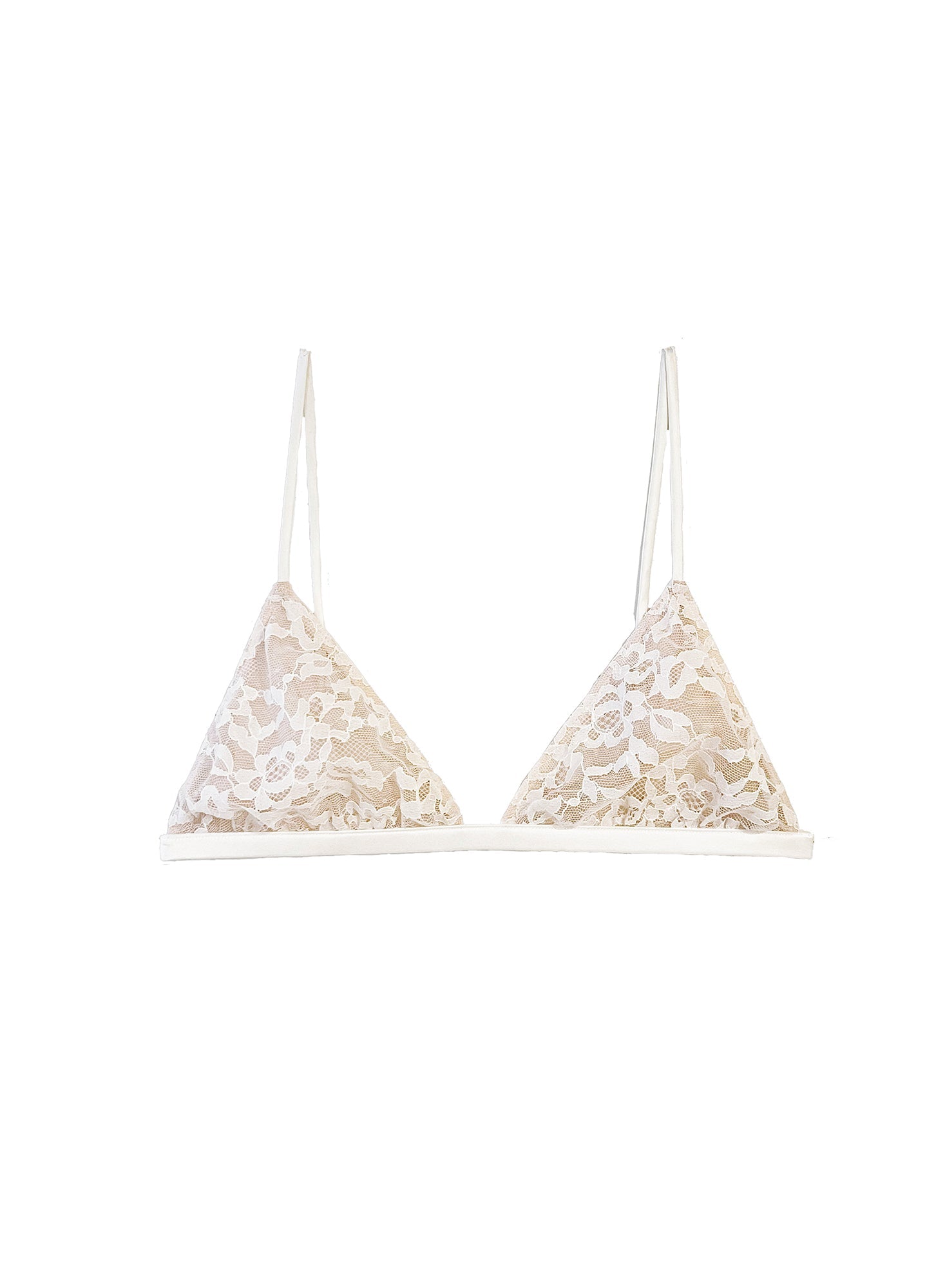 Fleur du Mal Ivory Venus Lace Triangle Bra