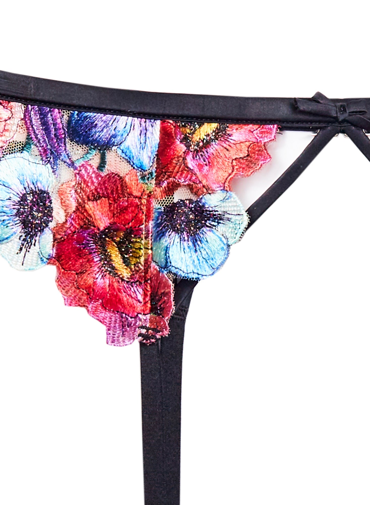 Fleur du Mal Multi-Colored Tuileries Embroidery Garter