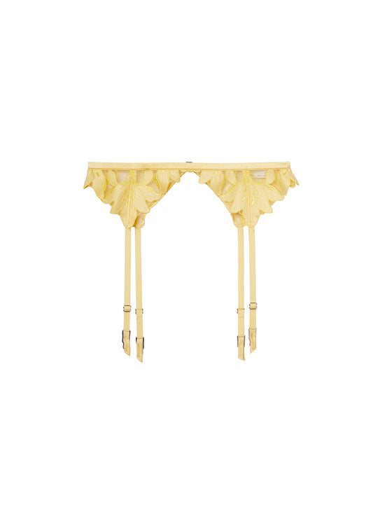 Fleur du Mal Lily Embroidery Garter Belt