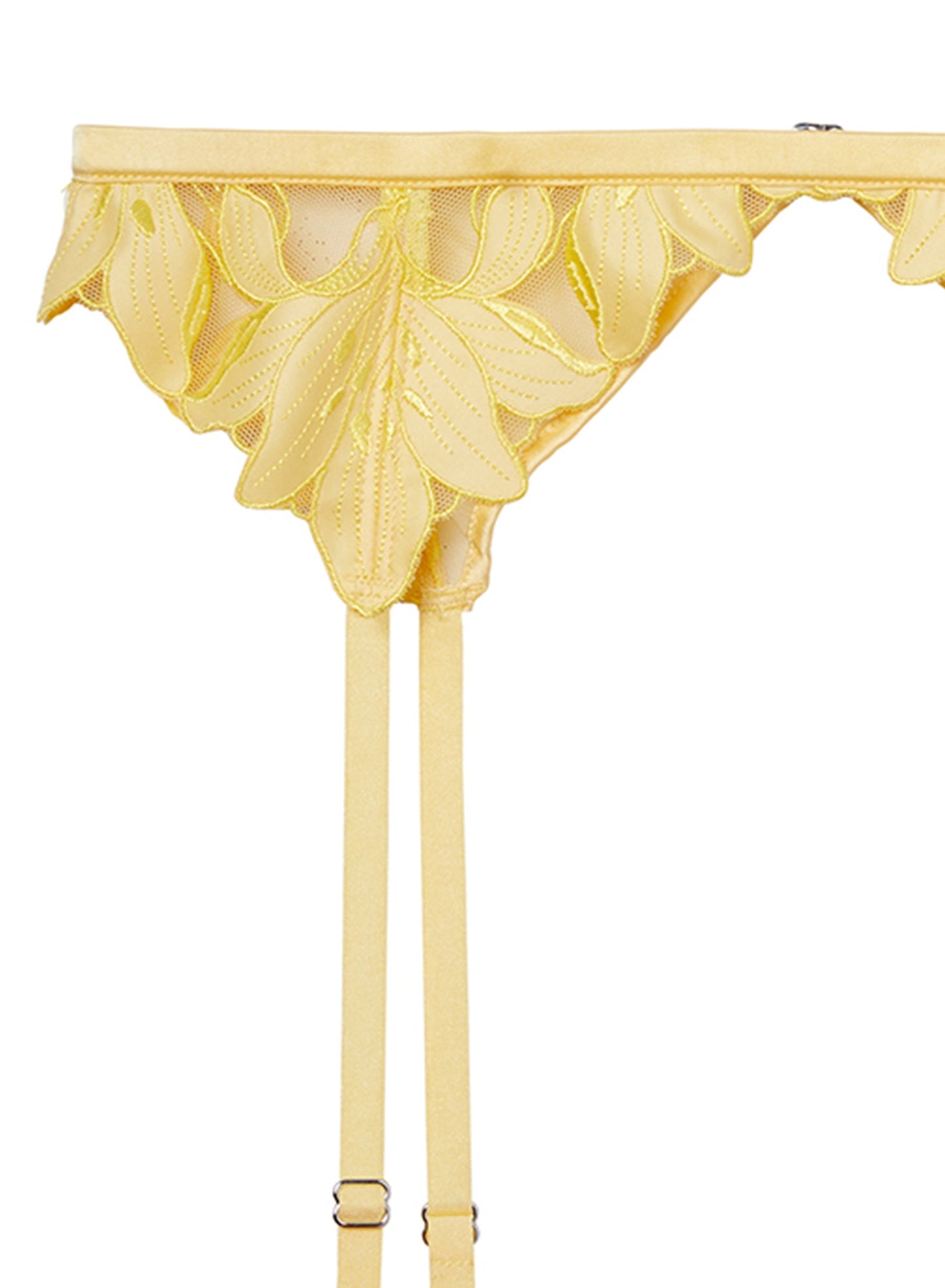 Fleur du Mal Lily Embroidery Garter Belt