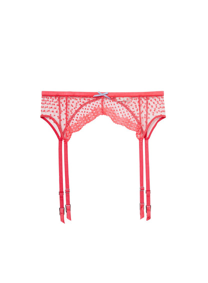 Fleur du Mal Neon Pink Dotty Garter Belt