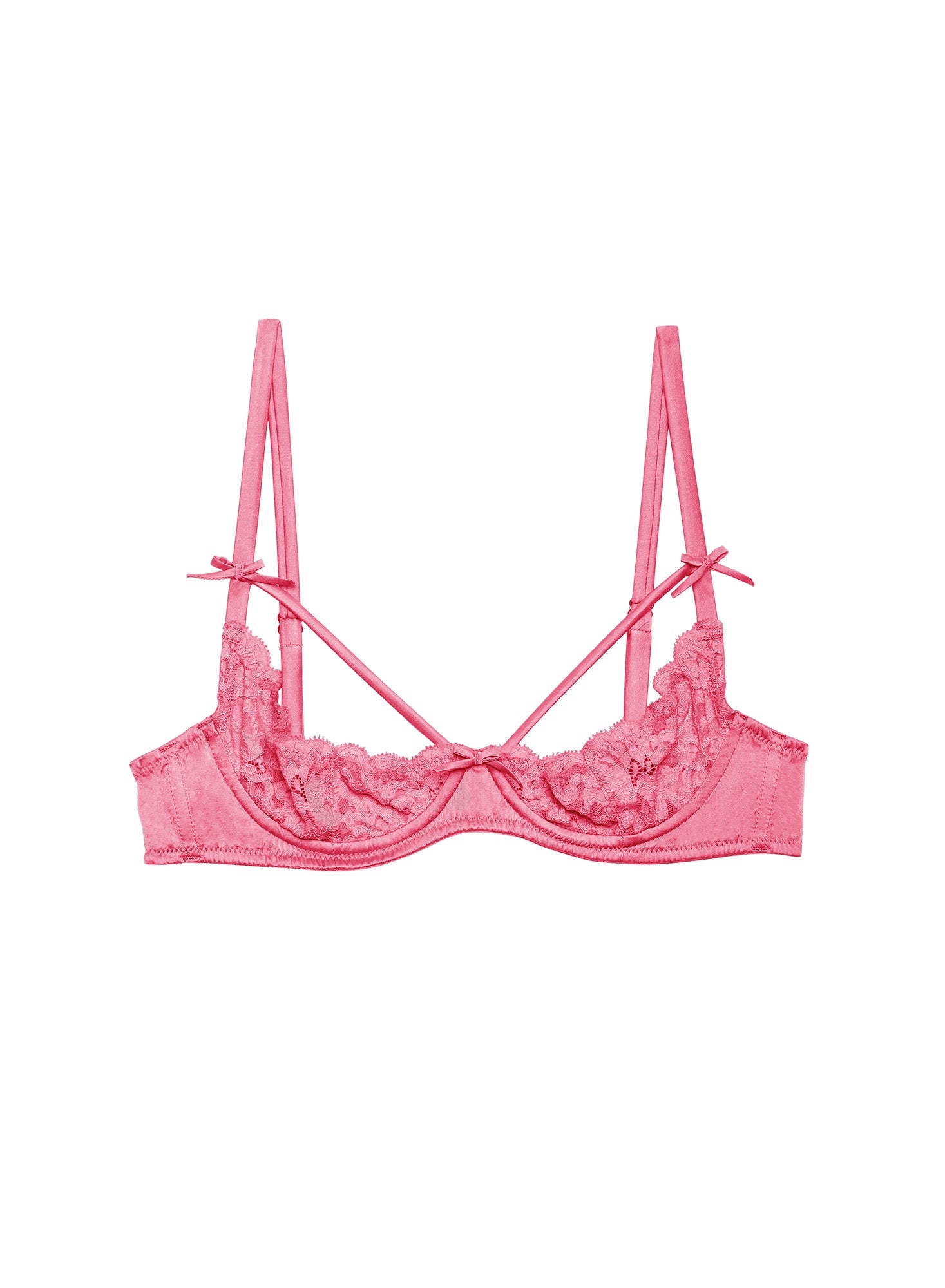 Fleur du Mal Pink Cadillac Charlotte Peekaboo Bra
