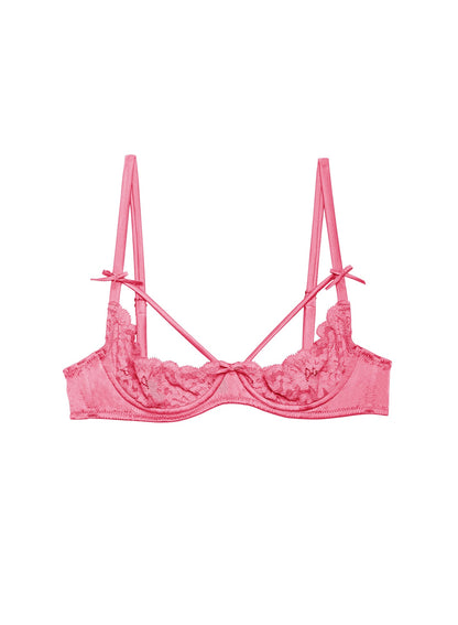Fleur du Mal Pink Cadillac Charlotte Peekaboo Bra