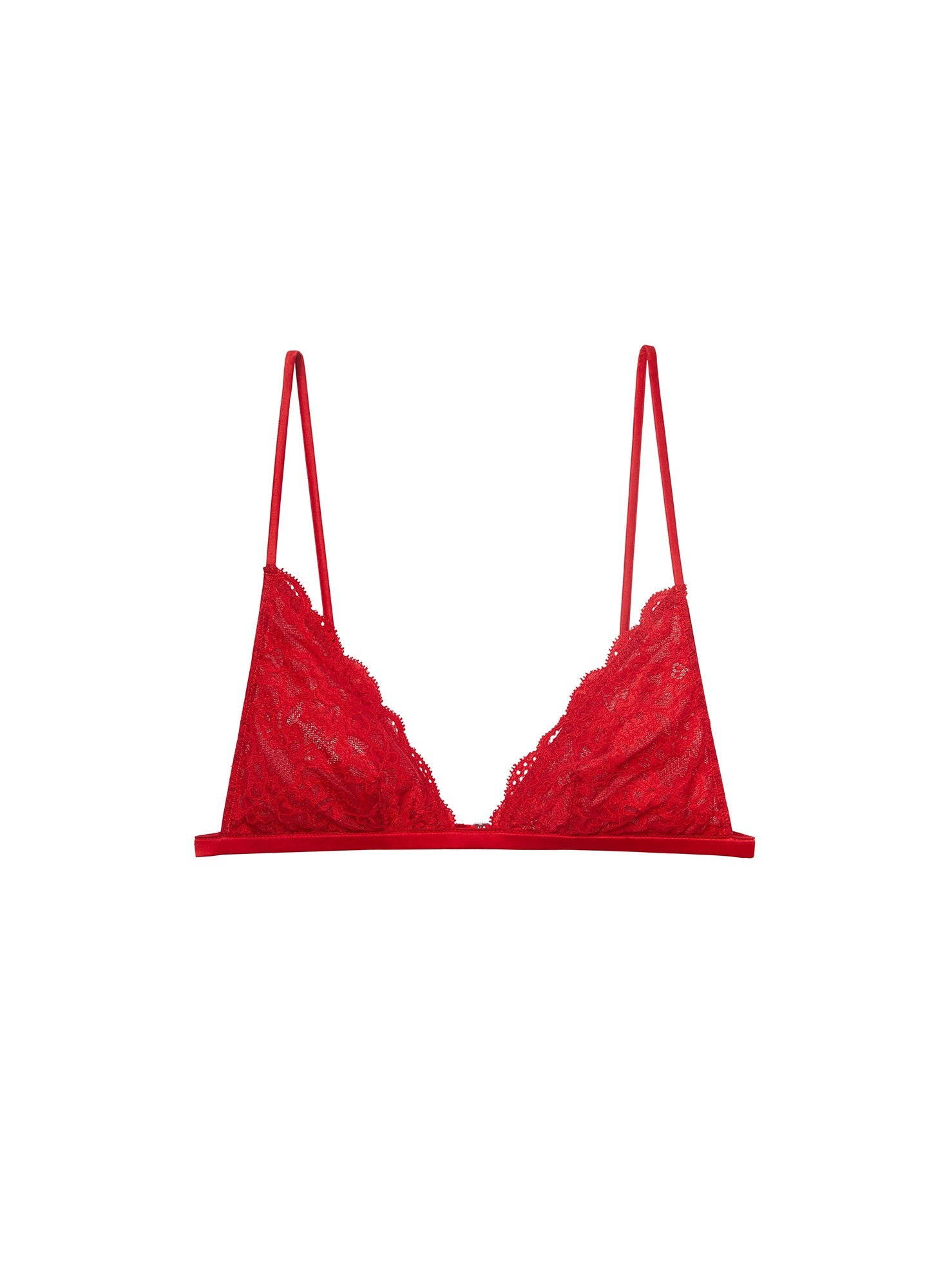 Fleur du Mal Red Charlotte Triangle Bra