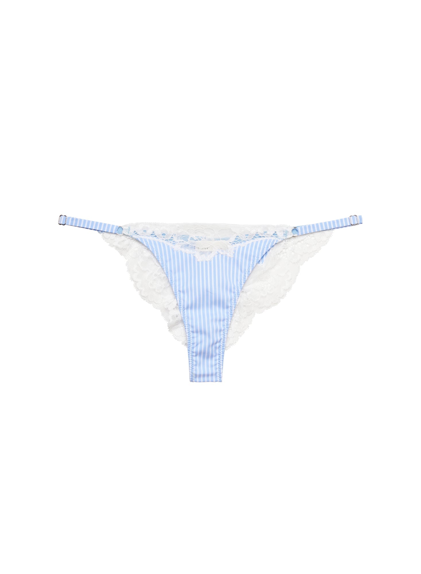 Fleur du Mal Stripe Sky Poplin Lace Cheeky