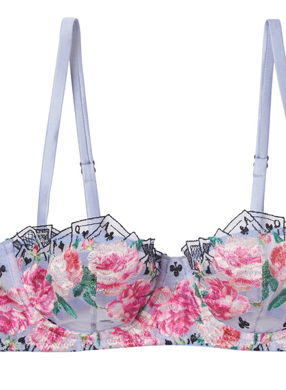 Fleur du Mal Floral Card Embroidery Balconette Bra
